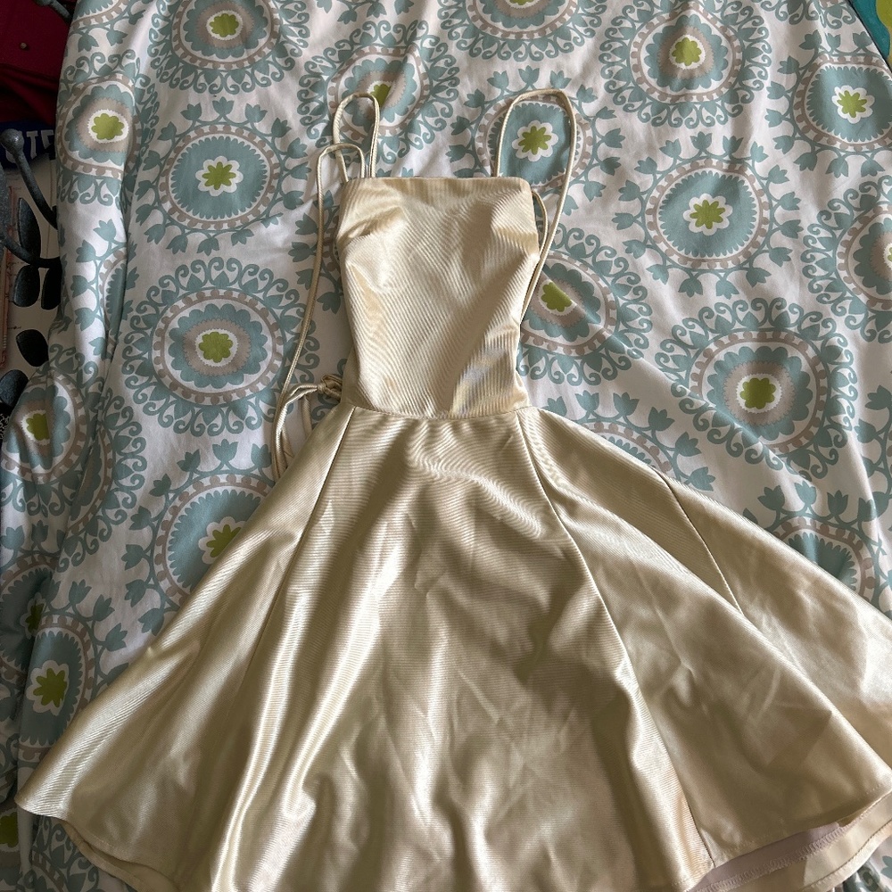 gold dress